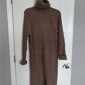 H&M Chocolate Brown Turtleneck Sweater Dress